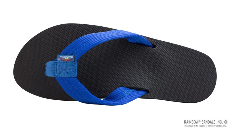 Rainbow Sandals Men's Blue/Black Single Layer Soft Top 1" EVA Rubber Filled Nylon Strap - Image 3